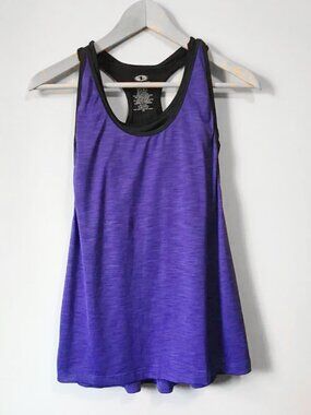 Athletic Works Indigo Blue Racerback Tank Top with Built-in Bra Small